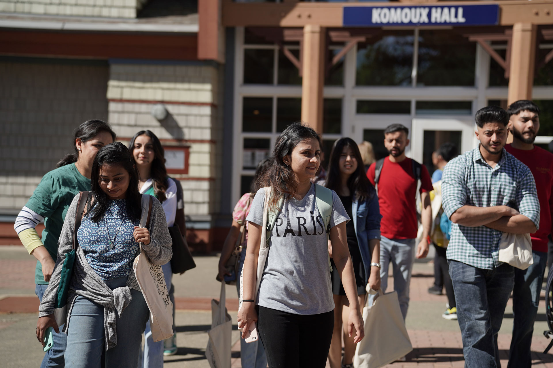 students at orientation event