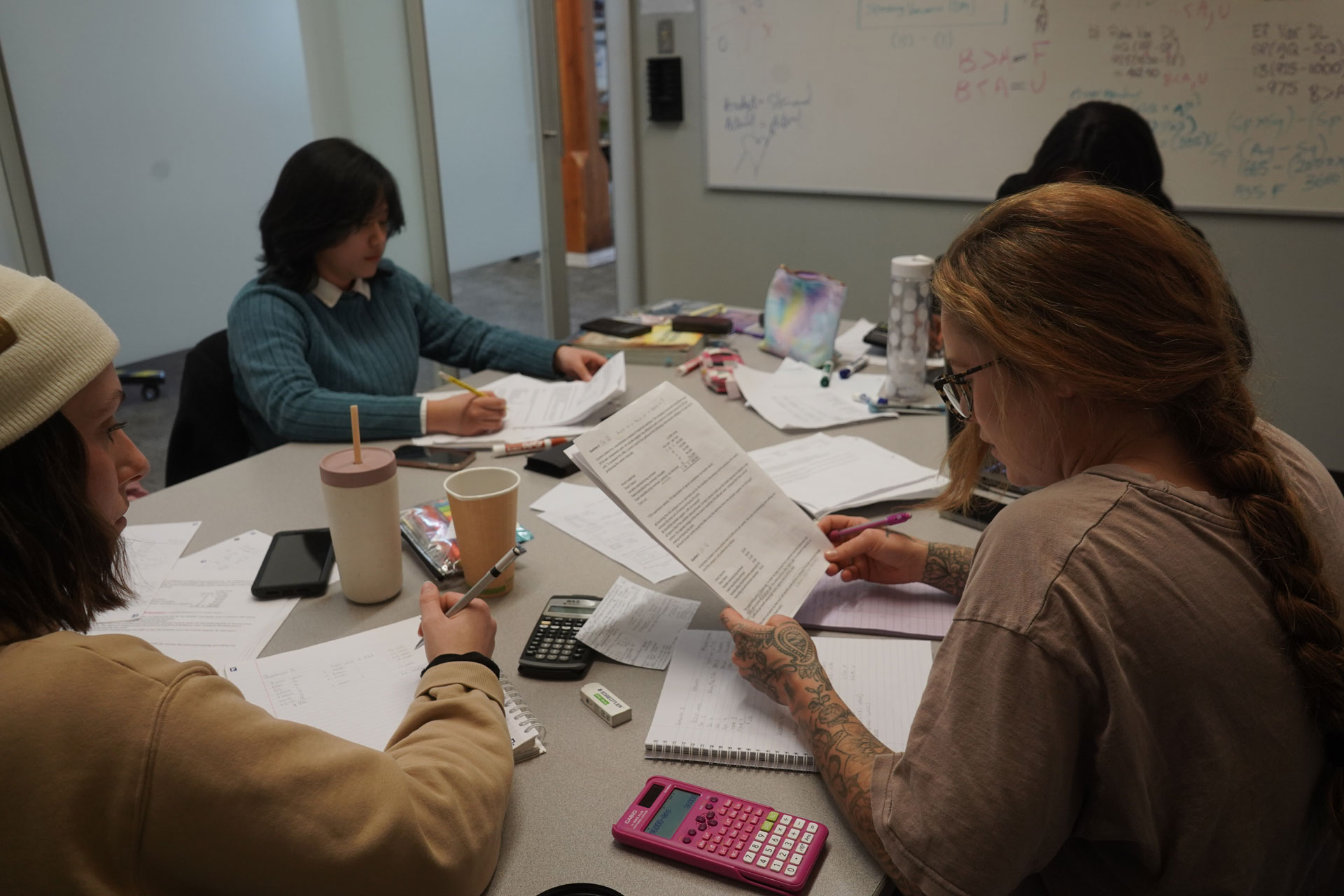 Students in group study room