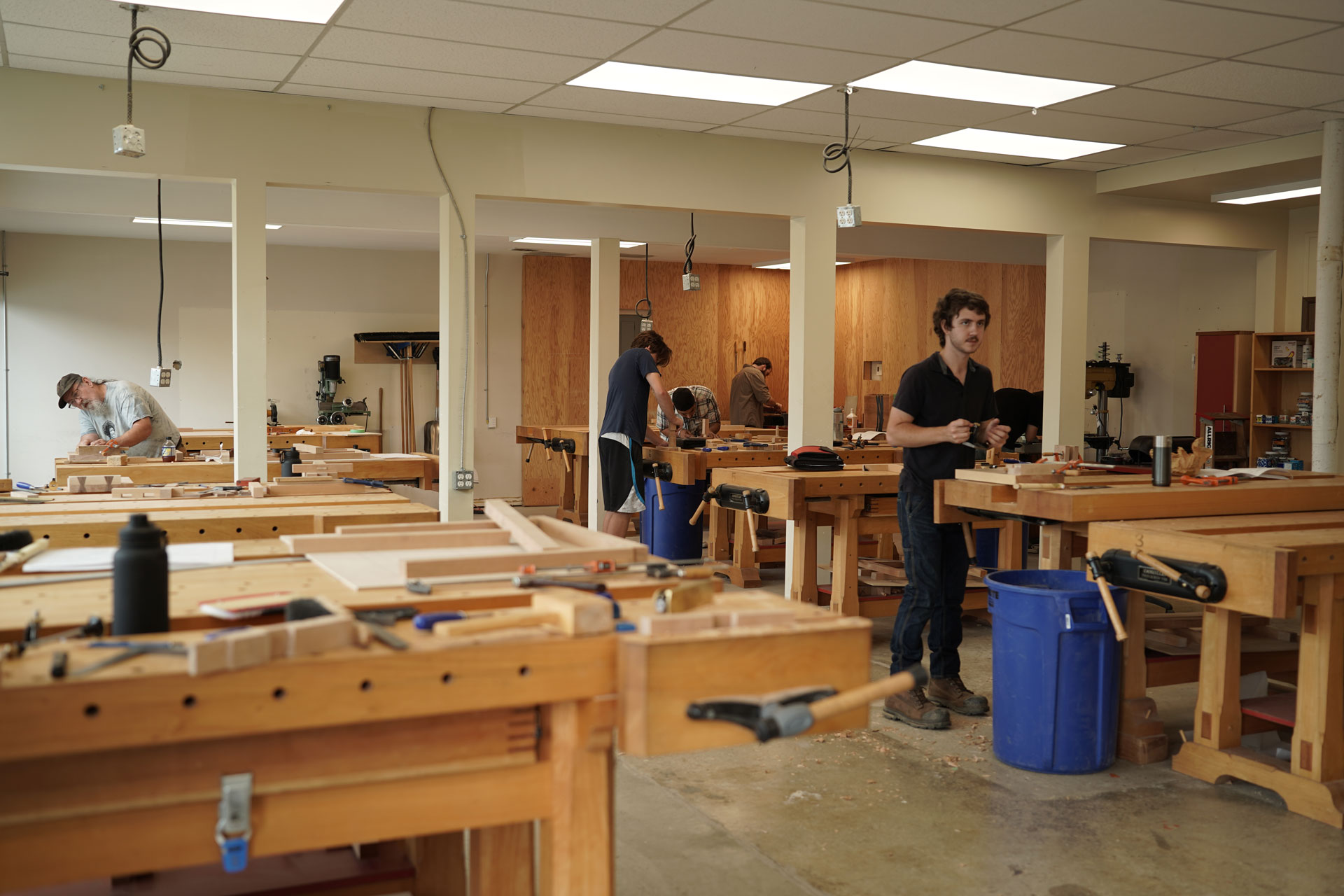 students in woodworking shop at Tebo Vocational Centre